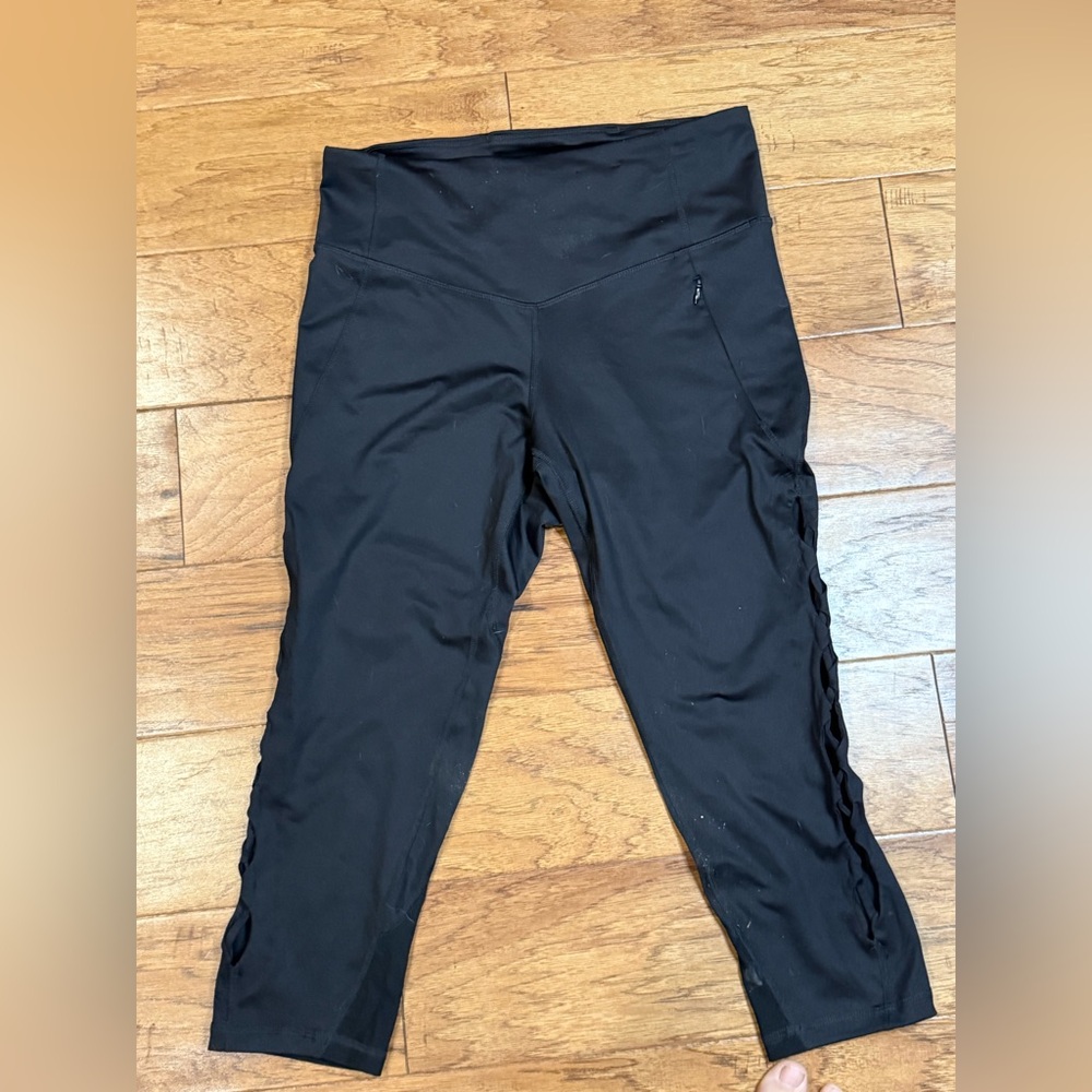 Fila Black Activewear Leggings with braided sides
